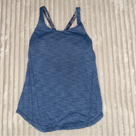 Lululemon Athletica Blue Backless Tank Top 2 in 1 Size 4 - Picture 3 of 8